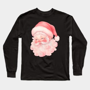 Pink Santa Claus Vintage Christmas Long Sleeve T-Shirt